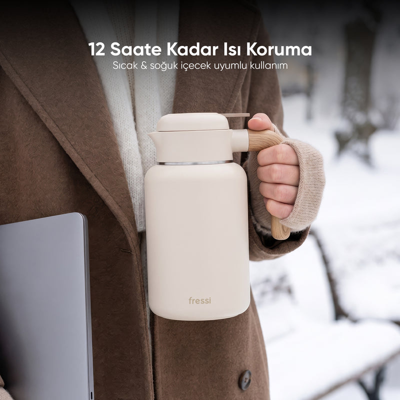 FR-T1605 Terano Paslanmaz Çelik 1600 ML Termos Krem