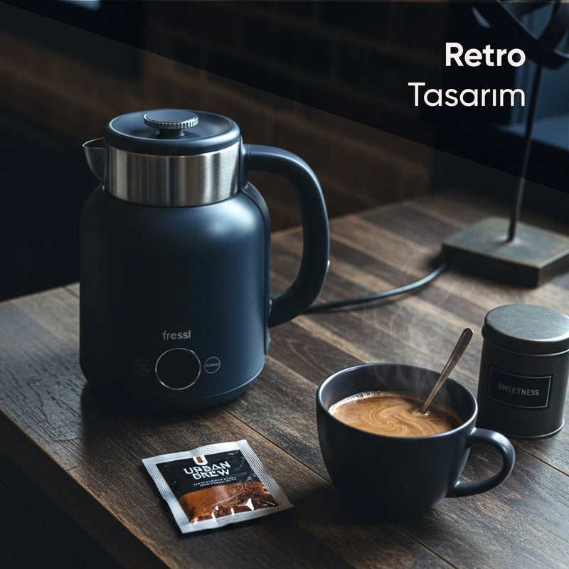 KT-01 Urban Elektrikli Su Isıtıcı Kettle 1.5 L Çelik Hazne