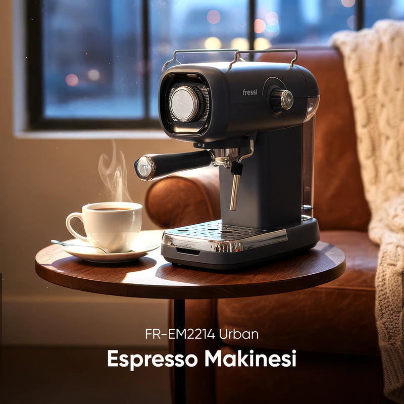 FR-EM2214 Urban Espresso Latte Cappuccino Kahve Makinesi Süt Köpürtücülü 20bar Basınçlı