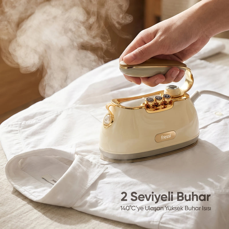 FR-ST900 Travel Steam Seyahat Tipi Taşınabilir Krem Buharlı Ütü