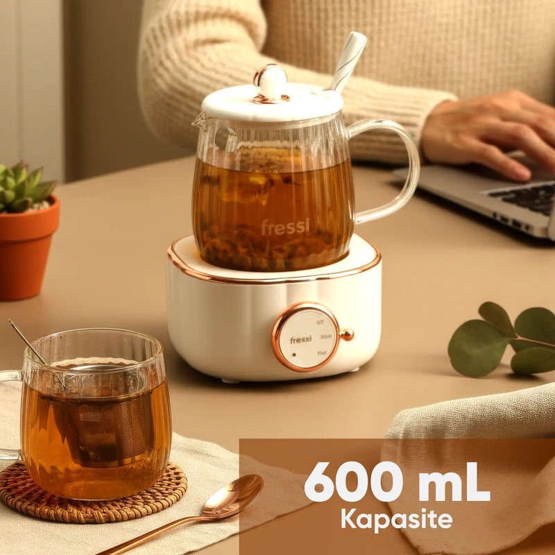 FR-KT02 600mL 400W Elektrikli Çok Fonksiyonlu Cam Su Isıtıcısı Kettle Bitki Çayı Makinesi