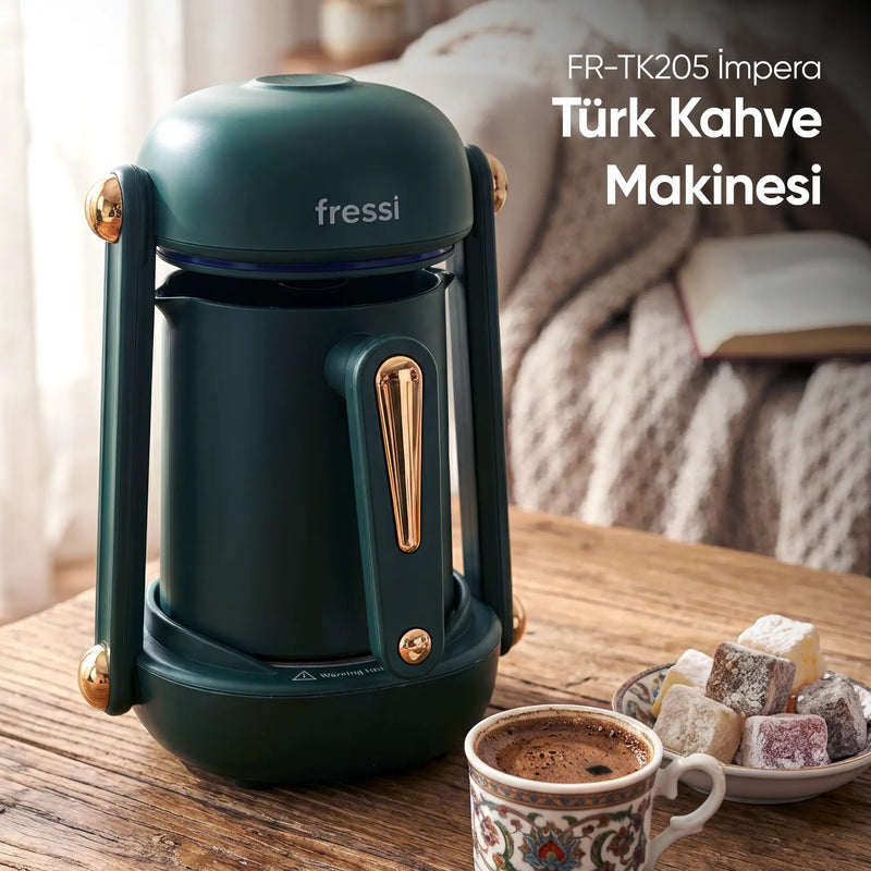 FR-TK205 İmpera Türk Kahve Makinesi 5 Fincan Kapasiteli Sesli Uyarı Sistemi - Yeşil