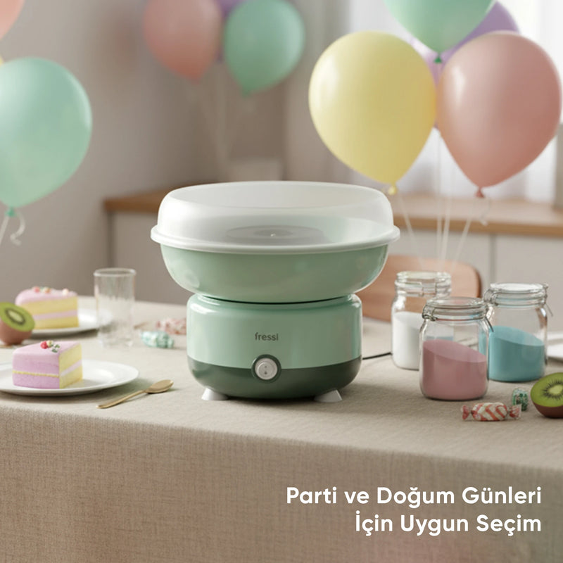 FR-PM01 CottoFun Çelik Hazneli 500W Pamuk Şeker Makinesi - Yeşil
