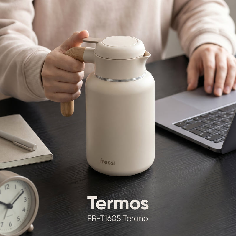 FR-T1605 Terano Paslanmaz Çelik 1600 ML Termos Krem
