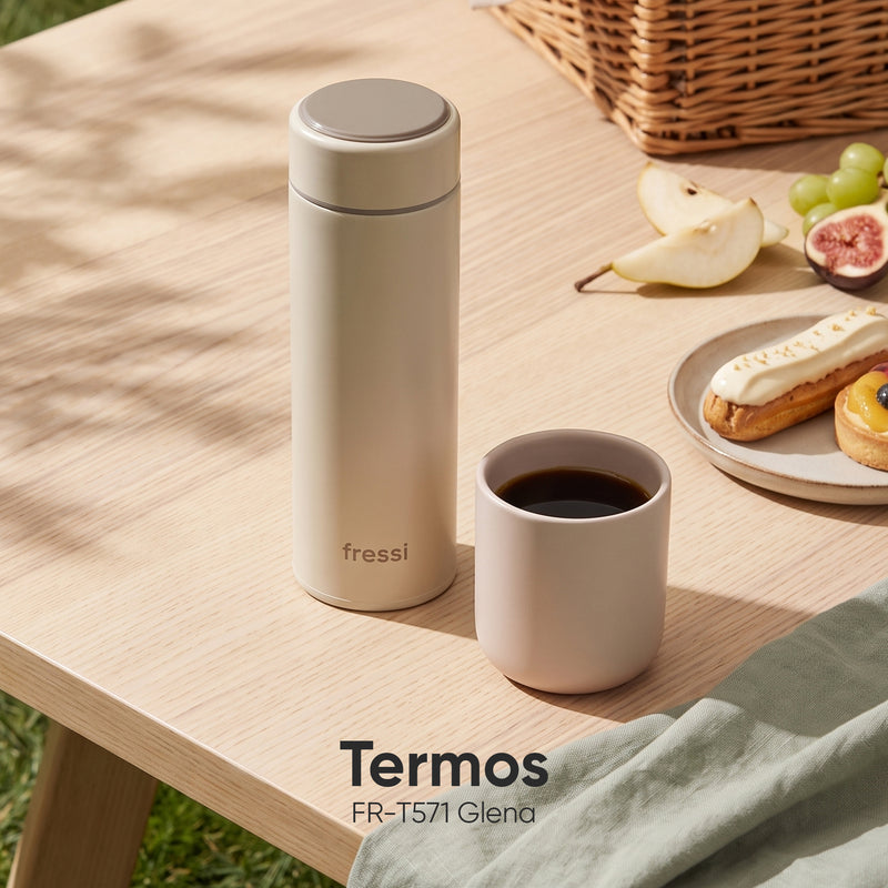 FR-T571 Glena Termos Paslanmaz Çelik 500 ML Termos Krem