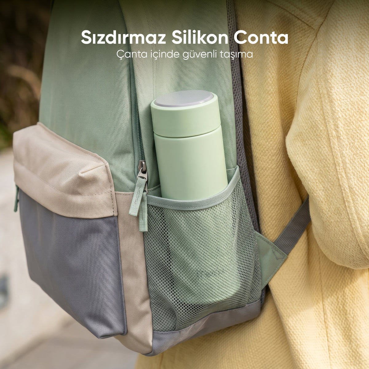 FR-T571 Glena Termos Paslanmaz Çelik 500 ML Termos Yeşil