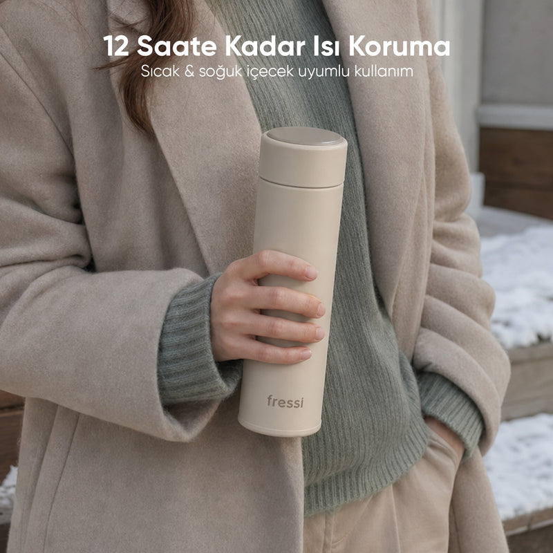 FR-T571 Glena Termos Paslanmaz Çelik 500 ML Termos Krem