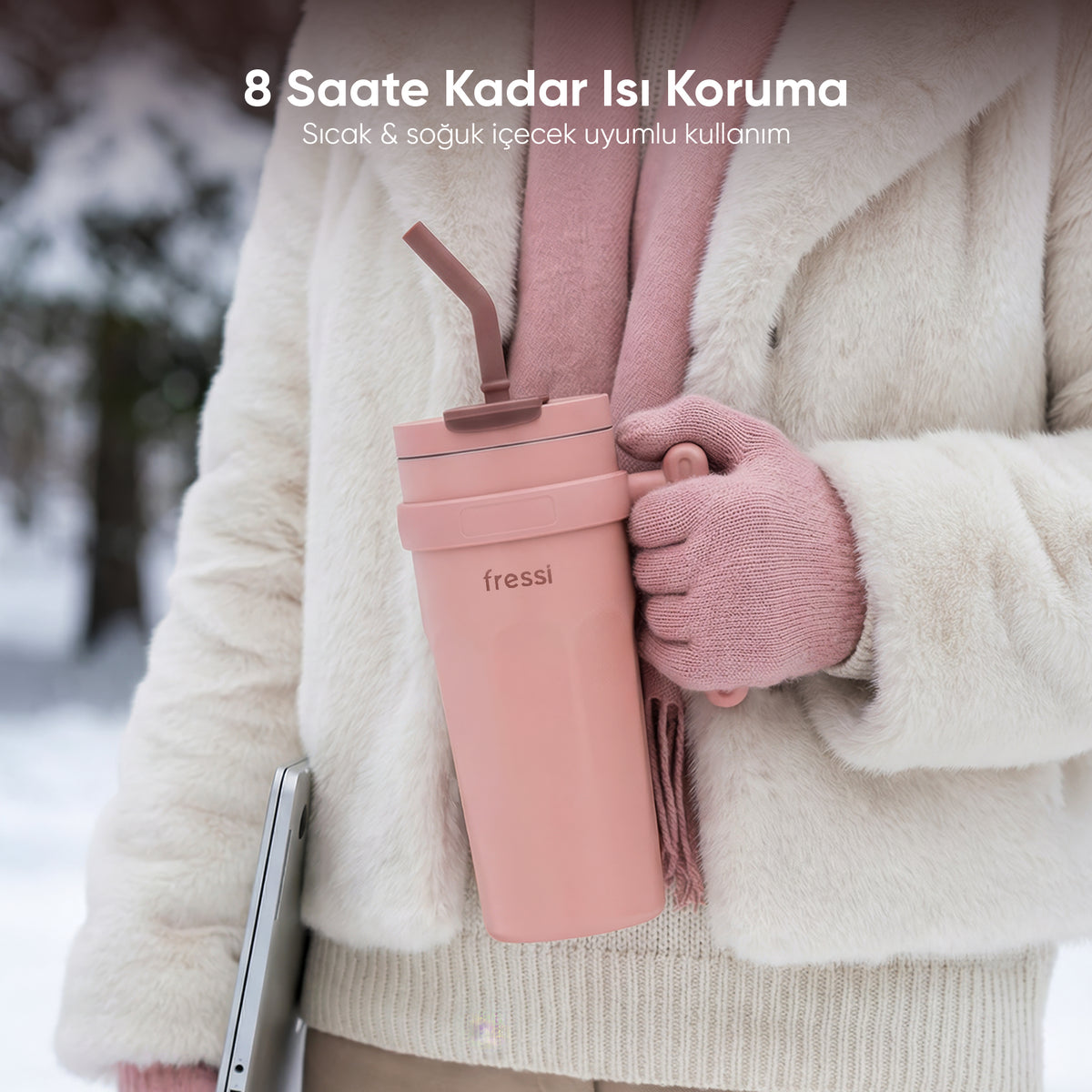 FR-T956 Calora Paslanmaz Çelik 950 ML Termos Pembe