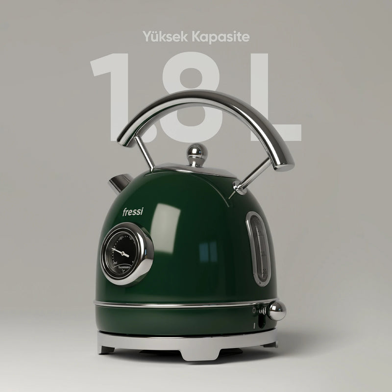 FR-KT06 Magnoli 1,8L Isı Göstergeli Kettle Su Isıtıcısı - Yeşil