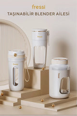 FR-BL0318 Taşınabilir Şarjlı 80 W 350ml Öğütücü Fonksiyonlu Krem Kişisel Smoothie Blender