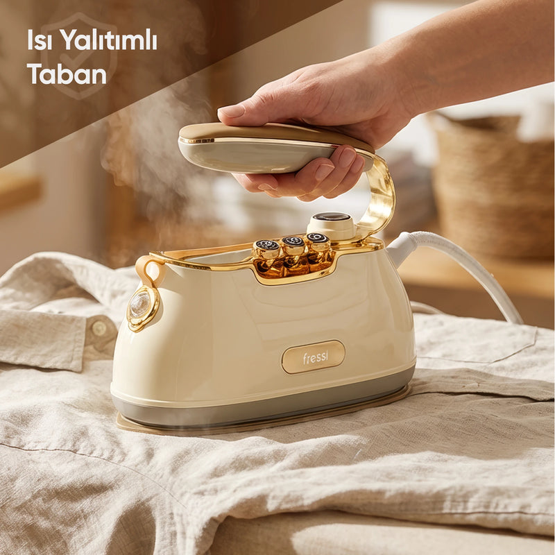 FR-ST900 Travel Steam Seyahat Tipi Taşınabilir Krem Buharlı Ütü