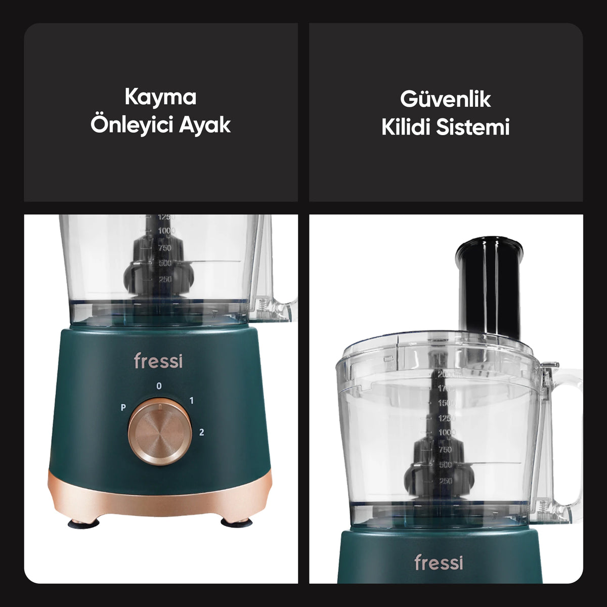 FR-PBL02 Armonia Power Blender Seti Mutfak Robotu Salata Doğrayıcı 2,5L 1200W - Yeşil
