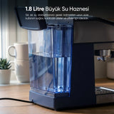 EM-02 Urban 1,5L 20Bar Tam Otomatik Kahve Lacivert Espresso Makinesi