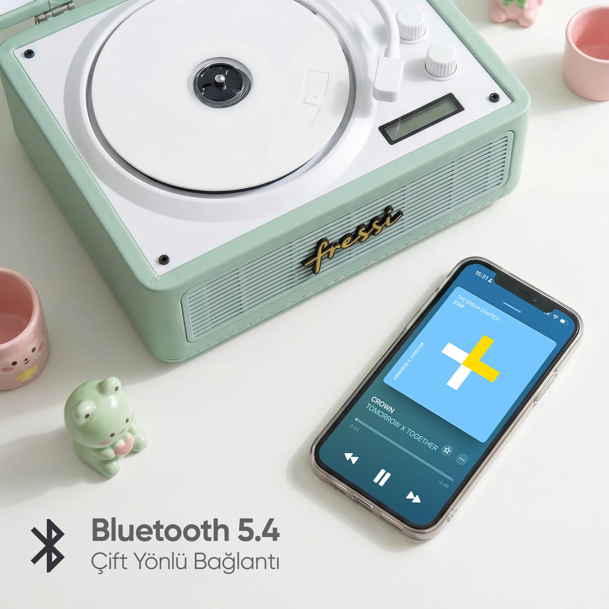 FR-CD183 Riona Dahili Hoparlörlü Bluetoothlu CD Çalar - Yeşil