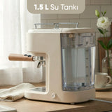 EM-411 Retro Mavera Ahşap Detaylı 20 Bar Krem Espresso Makinesi