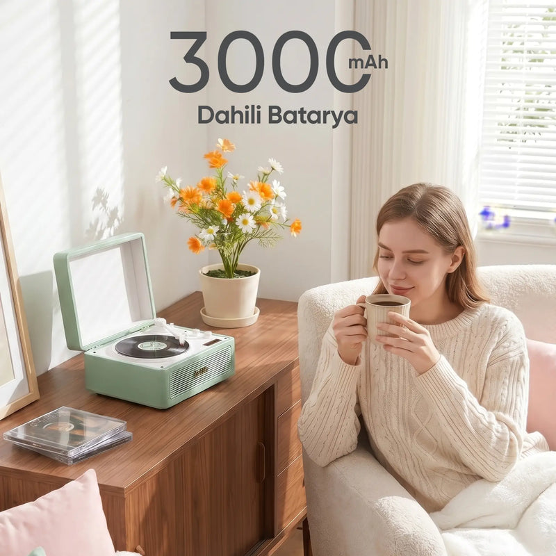 FR-CD183 Riona Dahili Hoparlörlü Bluetoothlu CD Çalar - Yeşil
