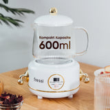 YSB-GC02 Eiffel 600ml Elektrikli Çok Fonksiyonlu Cam Su Isıtıcı Kettle Bitki Çayı Makinesi - Beyaz