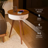 FR-SH2502 Nature Bluetooth Hoparlör Hızlı Şarj Destekli Ahşap Ayaklı Kablolu Sehpa Speaker