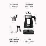 FR-CM17 Theora Dijital Standlı Cam Krem Çay Makinesi - Siyah