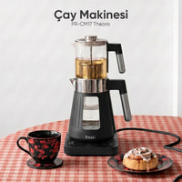 FR-CM17 Theora Dijital Standlı Cam Krem Çay Makinesi - Siyah