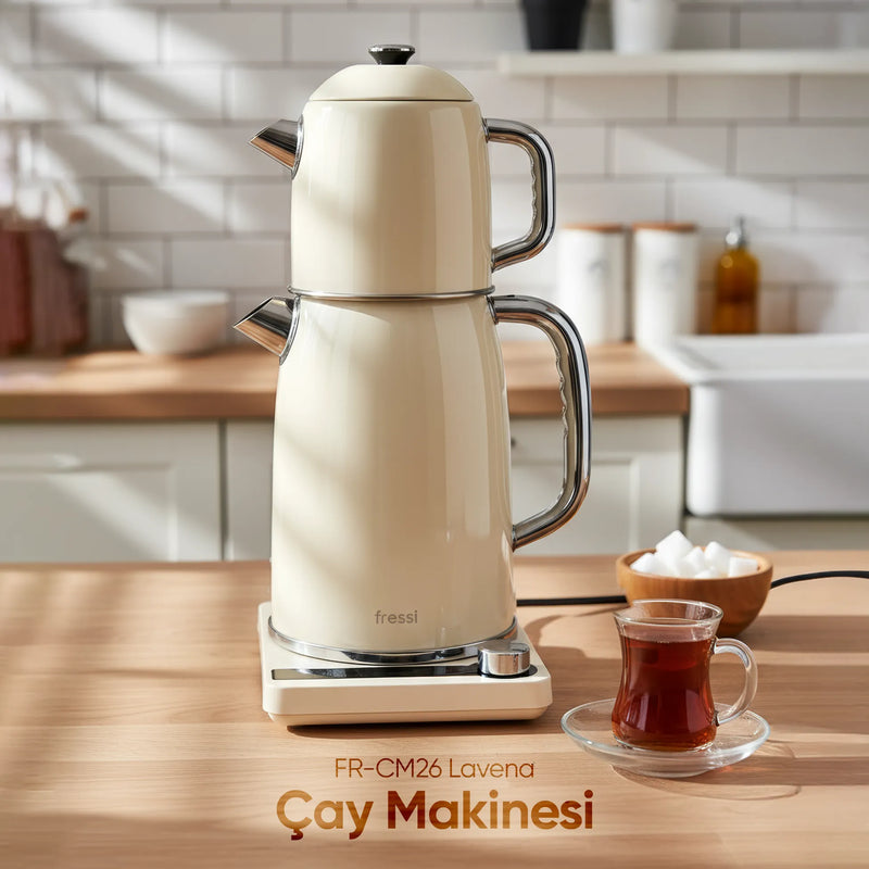FR-CM26 Lavena Dijital Standlı Çay Makinesi 2 In 1 Çelik Su Isıtıcı