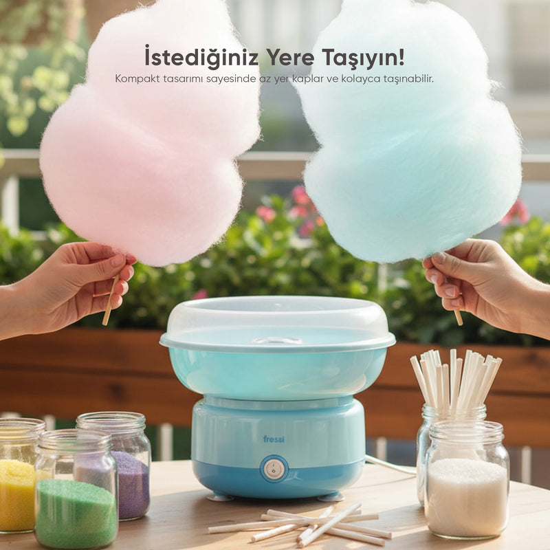 FR-PM01 CottoFun Çelik Hazneli 500W Pamuk Şeker Makinesi - Mavi