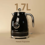 FR-KT05 Vintheat 1,7L Isı Göstergeli Kettle Su Isıtıcısı - Siyah