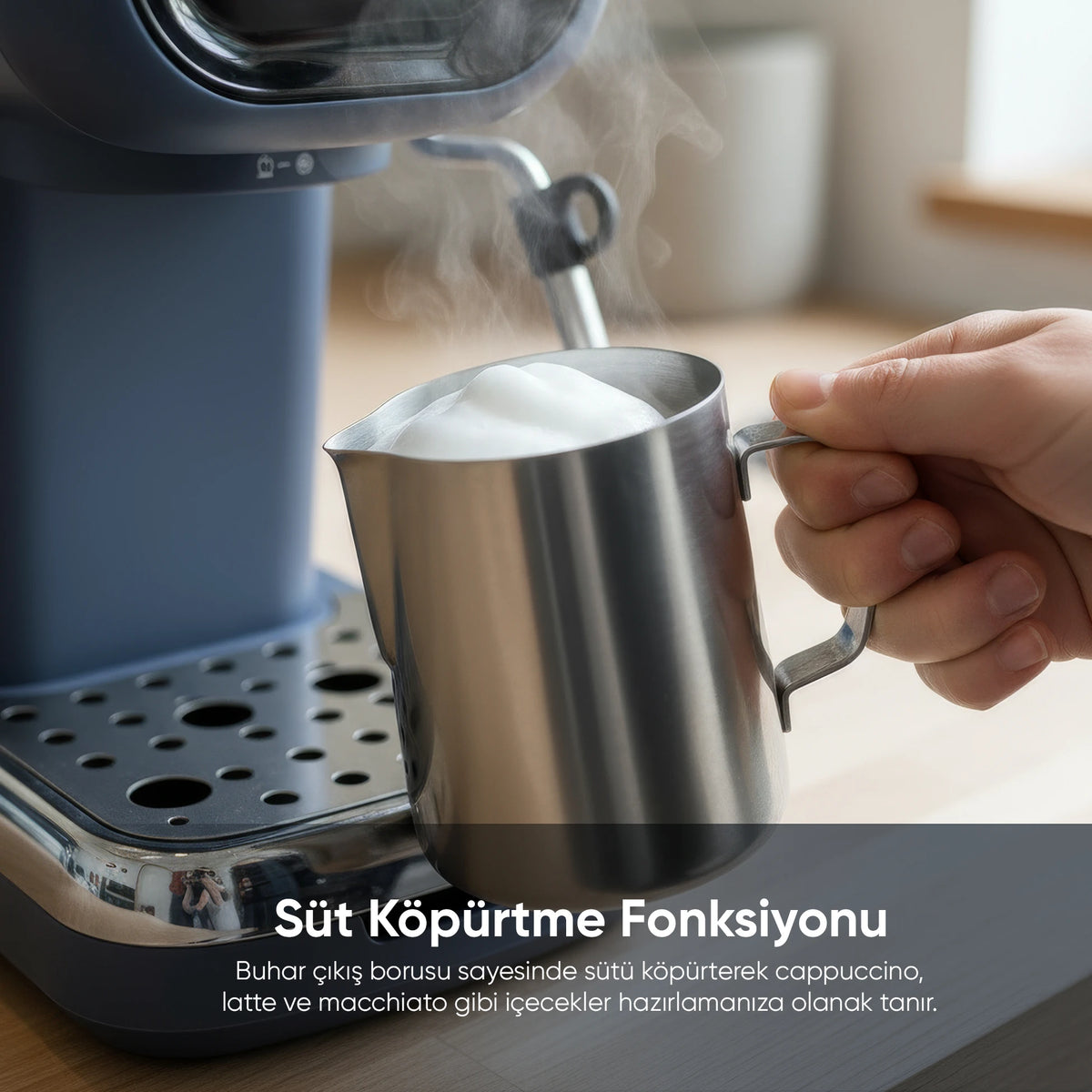 FR-EM2214 Urban Espresso Latte Cappuccino Kahve Makinesi Süt Köpürtücülü 20bar Basınçlı