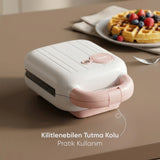 FR-TM33 PanFun Çıkarılabilir Plakalı Tost ve Waffle Makinesi - Pembe