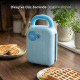 FR-TM33 PanFun Çıkarılabilir Plakalı Tost ve Waffle Makinesi - Mavi