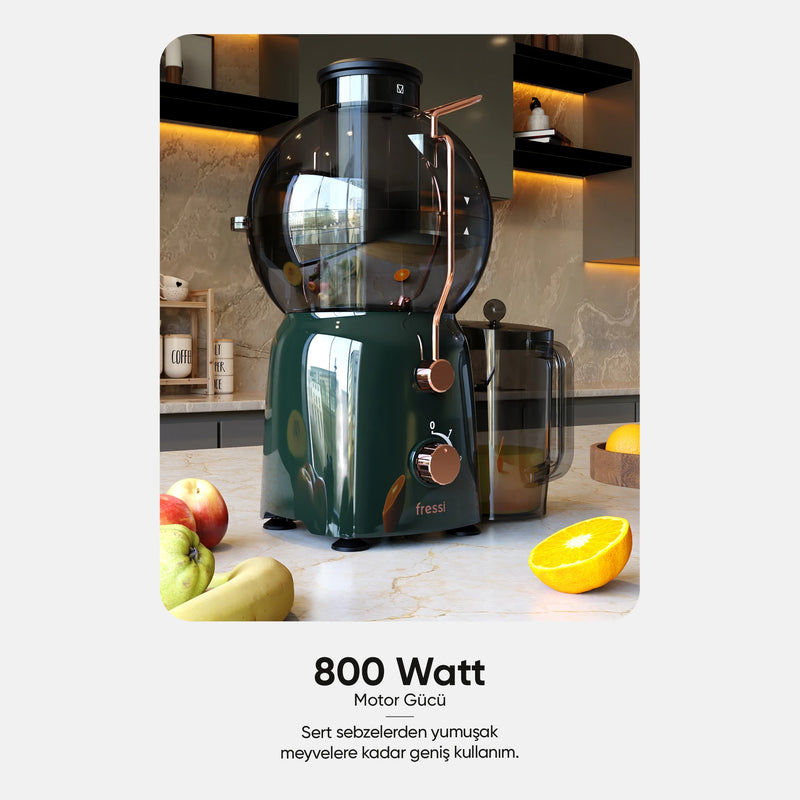 FR-KM01 Essenza Katı Meyve Sıkacağı Hız Ayarlı 1,2L 800W - Yeşil