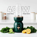 FR-SBL21 İntenssio Öğütücülü Çift Şişeli Smoothie Blender Seti 400W - Yeşil