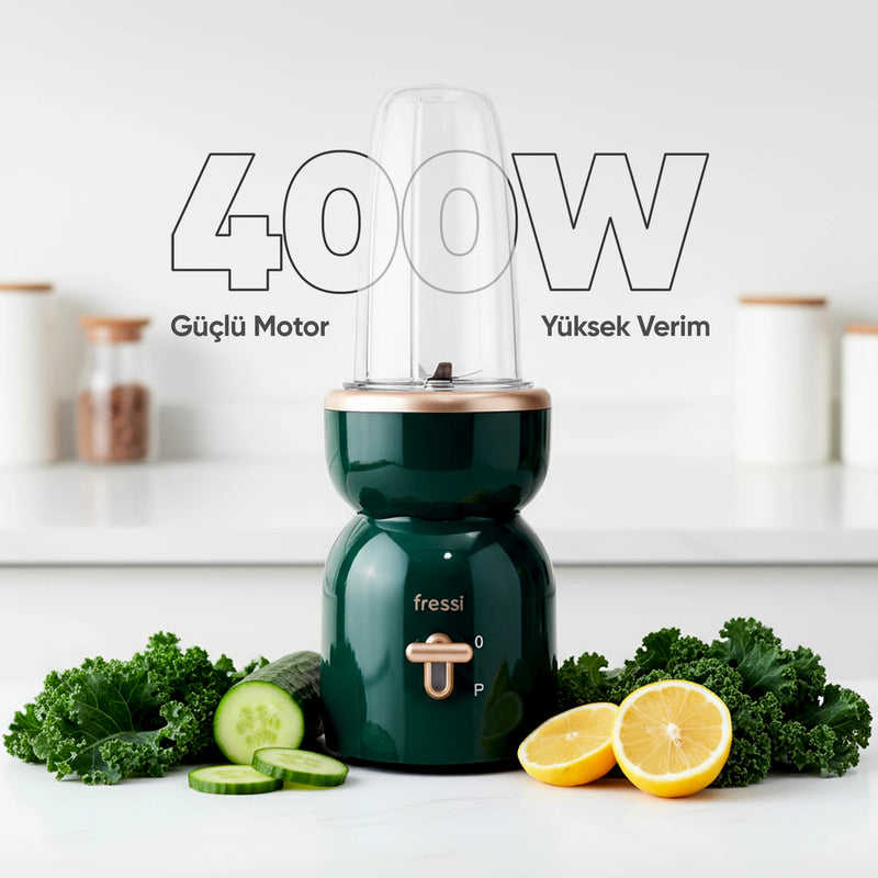 FR-SBL21 İntenssio Öğütücülü Çift Şişeli Smoothie Blender Seti 400W - Yeşil