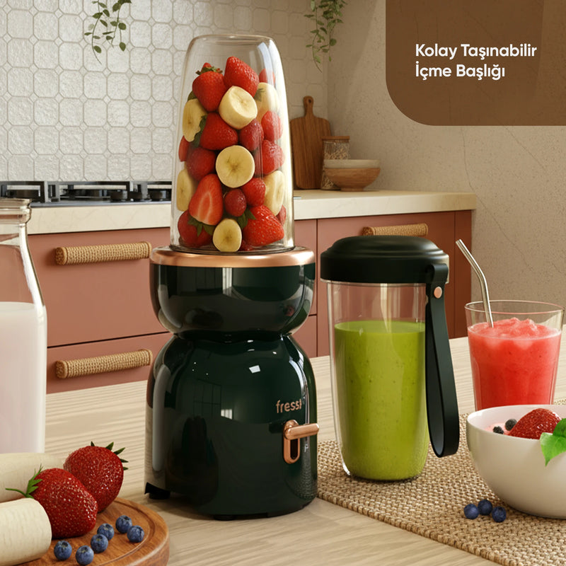 FR-SBL21 İntenssio Öğütücülü Çift Şişeli Smoothie Blender Seti 400W - Yeşil