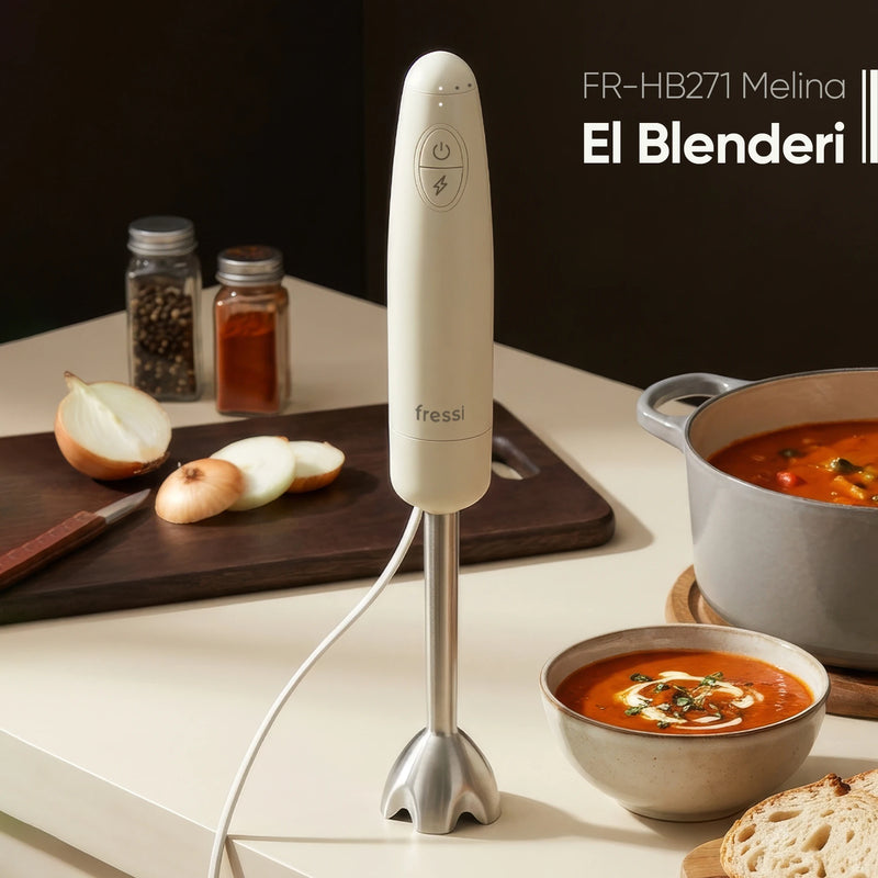 FR-HB271  Çubuk El Blender Paslanmaz Çelik Bıçaklı Turbo 1000W - Krem