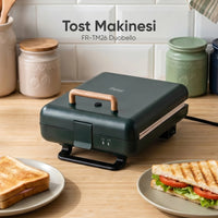 FR-TM26 Duobello Çıkarılabilir Plakalı 4 Dilim Tost Makinesi - Yeşil