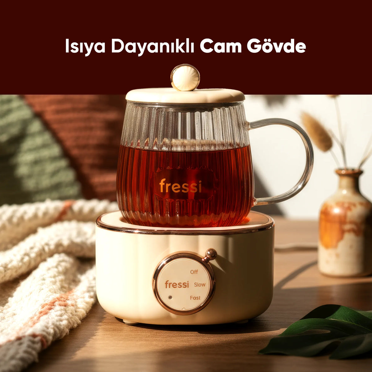 FR-KT02 600mL 400W Elektrikli Çok Fonksiyonlu Cam Su Isıtıcısı Kettle Bitki Çayı Makinesi