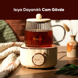 FR-KT02 600mL 400W Elektrikli Çok Fonksiyonlu Cam Su Isıtıcısı Kettle Bitki Çayı Makinesi