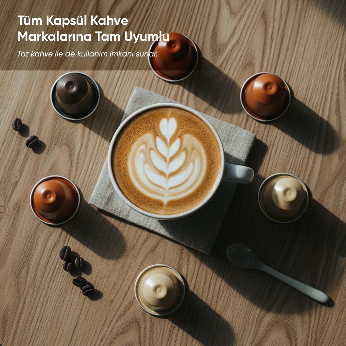 EM-542 Belezza Espresso & Cappuccino Makinesi Kapsül Kahve Makinesi - Yeşil