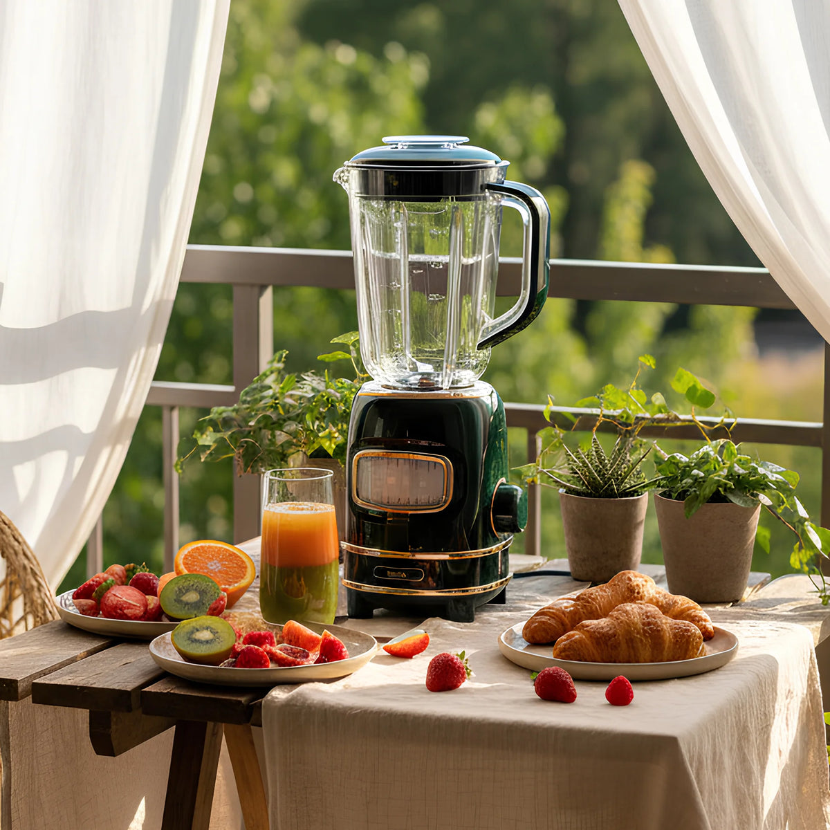 FR-BL01 Retroblend Kişisel Blender Seti Öğütücülü Smoothie Şişeli Blender 1,0 Litre Blendir Seti - Yeşil