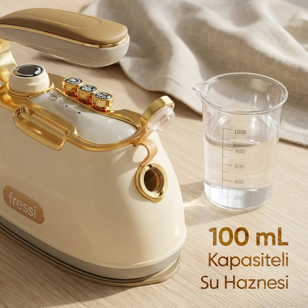 FR-ST900 Travel Steam Seyahat Tipi Taşınabilir Krem Buharlı Ütü