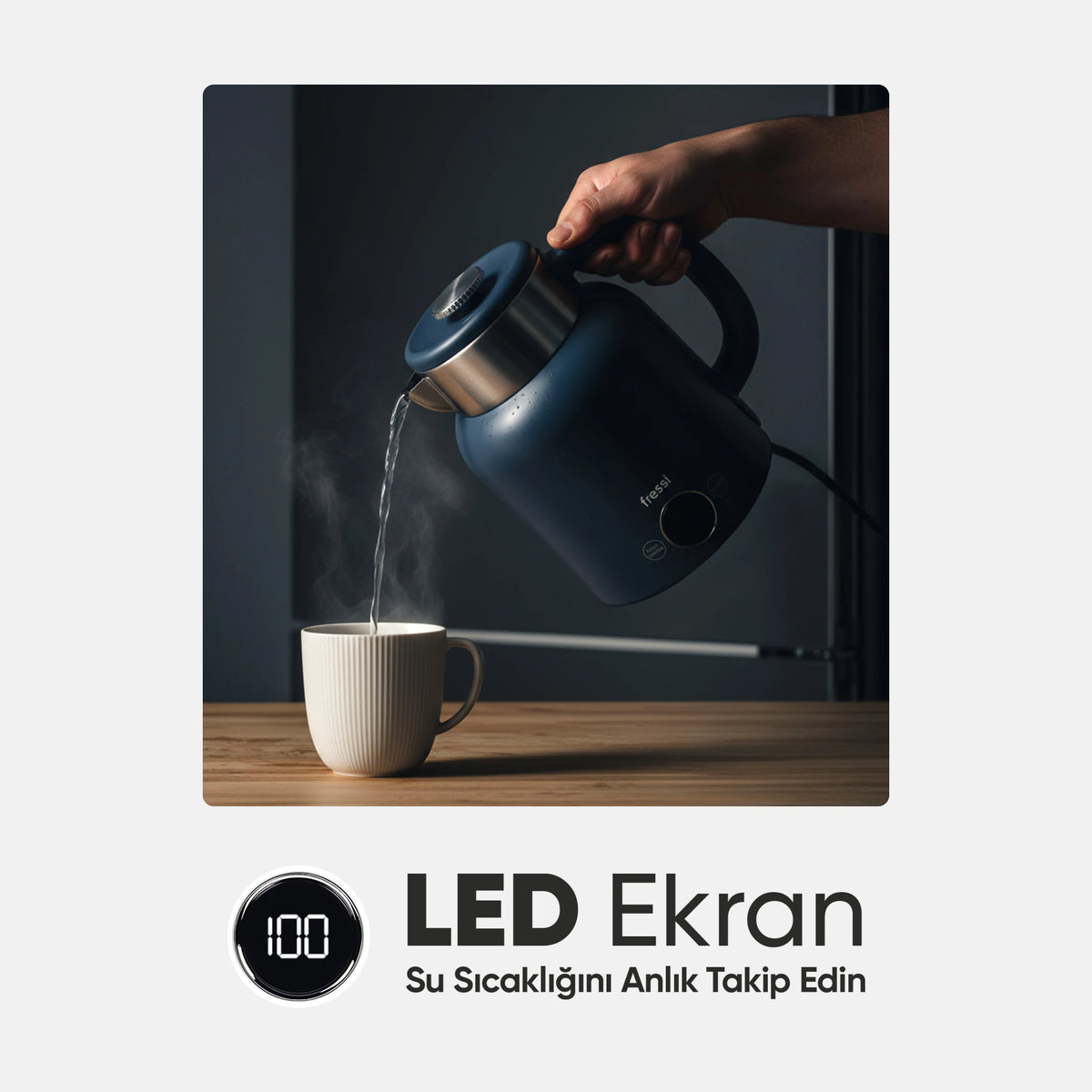KT-01 Urban Elektrikli Su Isıtıcı Kettle 1.5 L Çelik Hazne