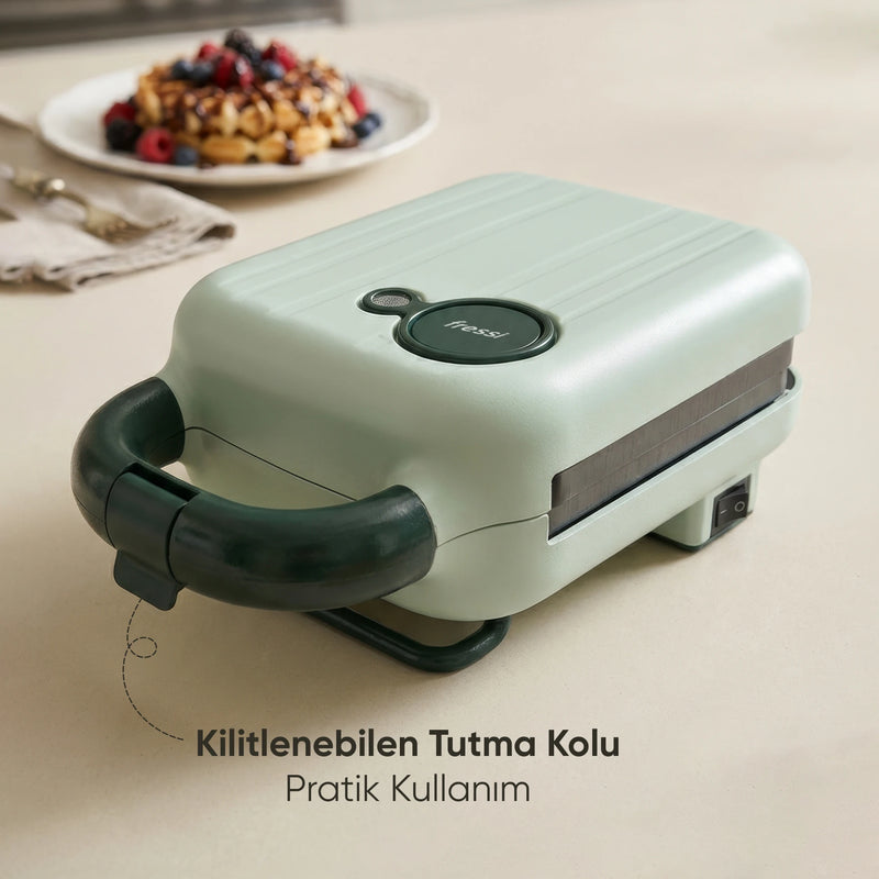 FR-TM33 PanFun Çıkarılabilir Plakalı Tost ve Waffle Makinesi - Yeşil