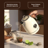 FR-KT05 Vintheat 1,7L Isı Göstergeli Kettle Su Isıtıcısı - Krem
