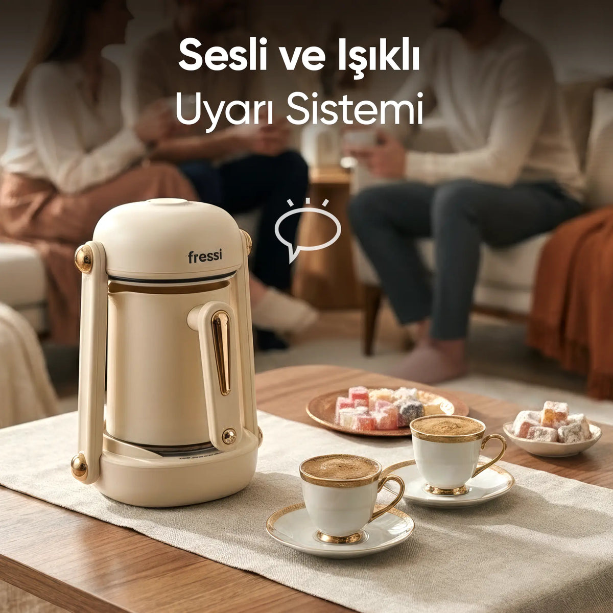 FR-TK205 İmpera Türk Kahve Makinesi 5 Fincan Kapasiteli Sesli Uyarı Sistemi - Krem