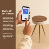 FR-SH2502 Nature Bluetooth Hoparlör Hızlı Şarj Destekli Ahşap Ayaklı Kablolu Sehpa Speaker