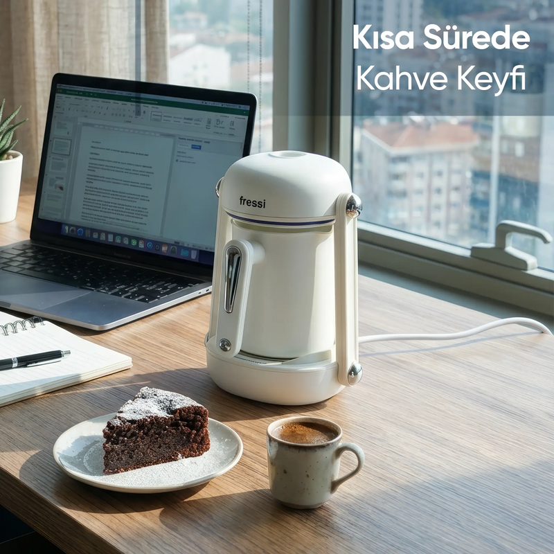 FR-TK205 İmpera Türk Kahve Makinesi 5 Fincan Kapasiteli Sesli Uyarı Sistemi - Beyaz