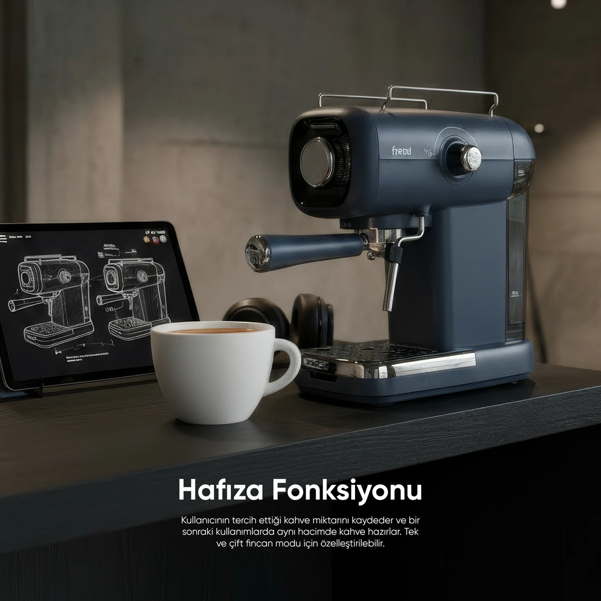 FR-EM2214 Urban Espresso Latte Cappuccino Kahve Makinesi Süt Köpürtücülü 20bar Basınçlı