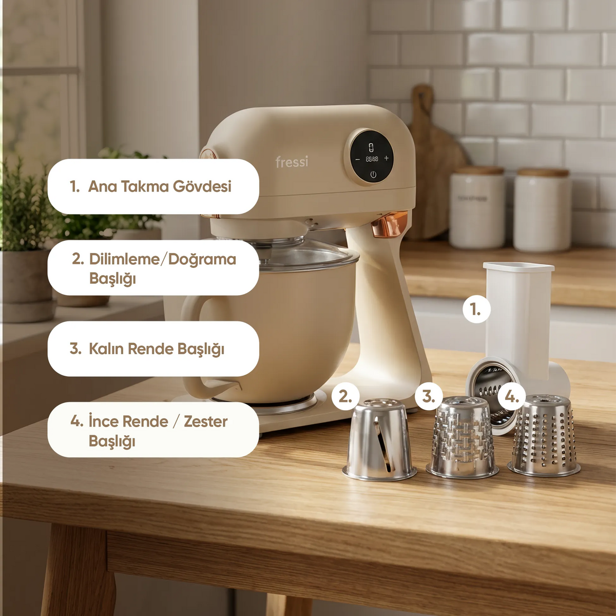 FR-SM2503 Allegro Stand Mikser Salata Dilimleme & Rendeleme & Doğrama Aparatı