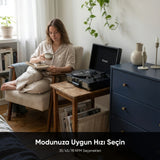 FR-P101 Zenitte Dahili Hoparlörlü Pikap Müzik Kutusu Usb+Rca+Bluetooth - Siyah